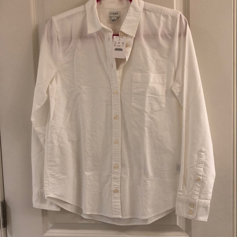 J. Crew long sleeve white work top